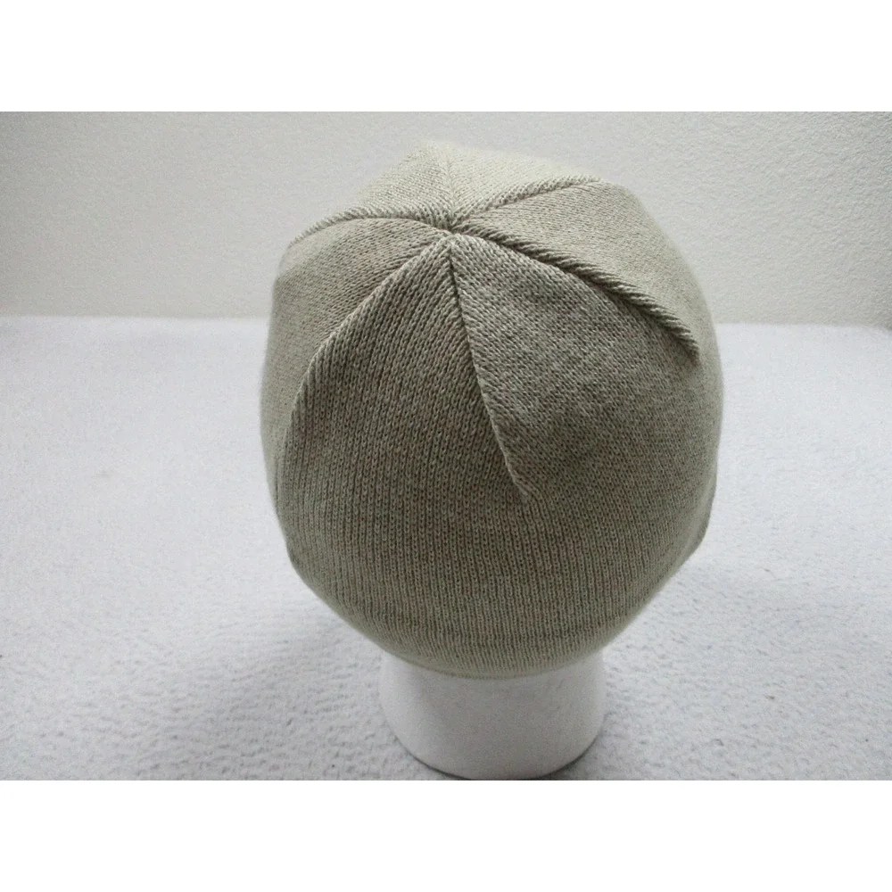 The North Face Hat Beanie Fitted One Size Tan Knit Fleece Lined Mens Winter Warm